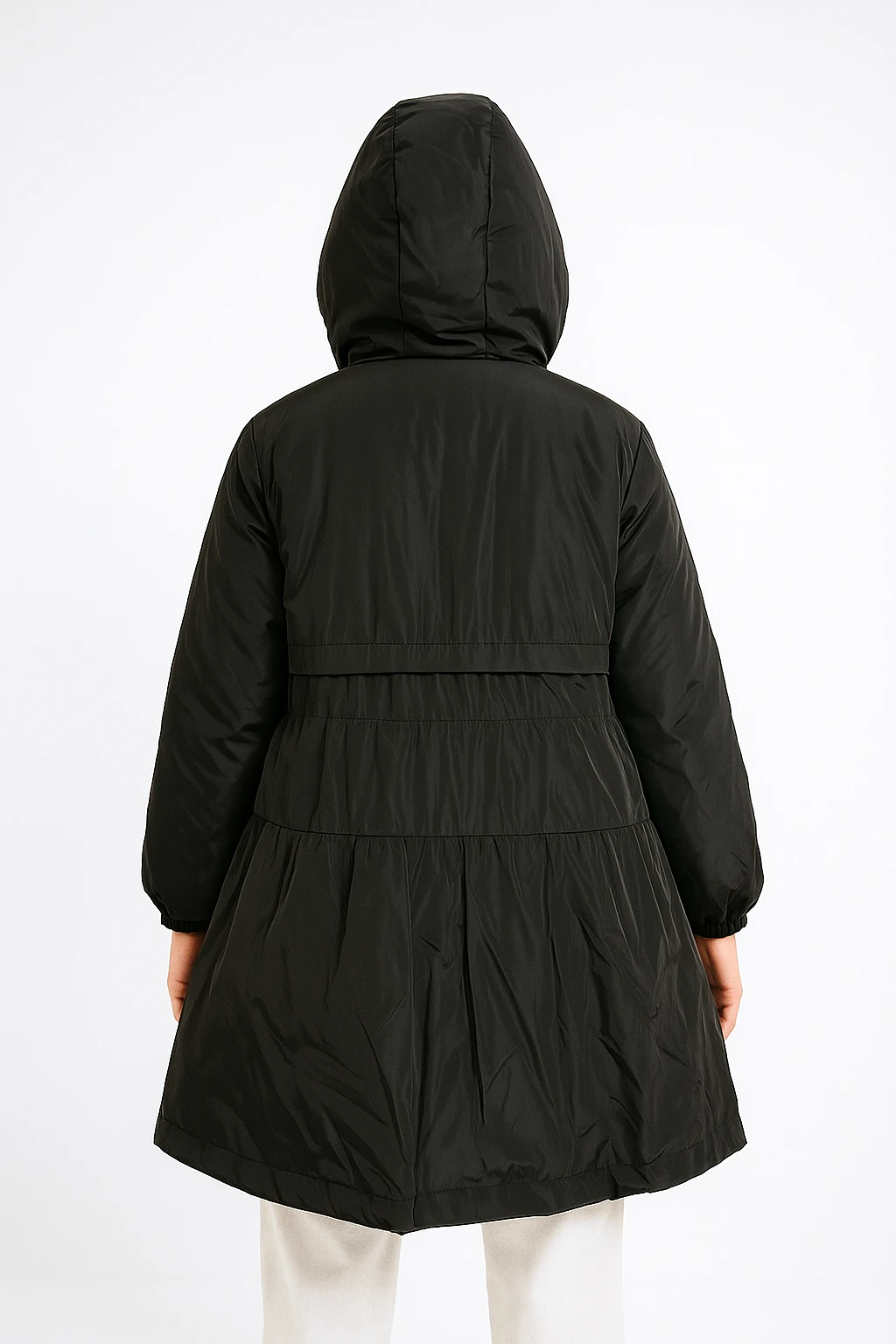 İtalyan Beli Lastikli Mont - SİYAH