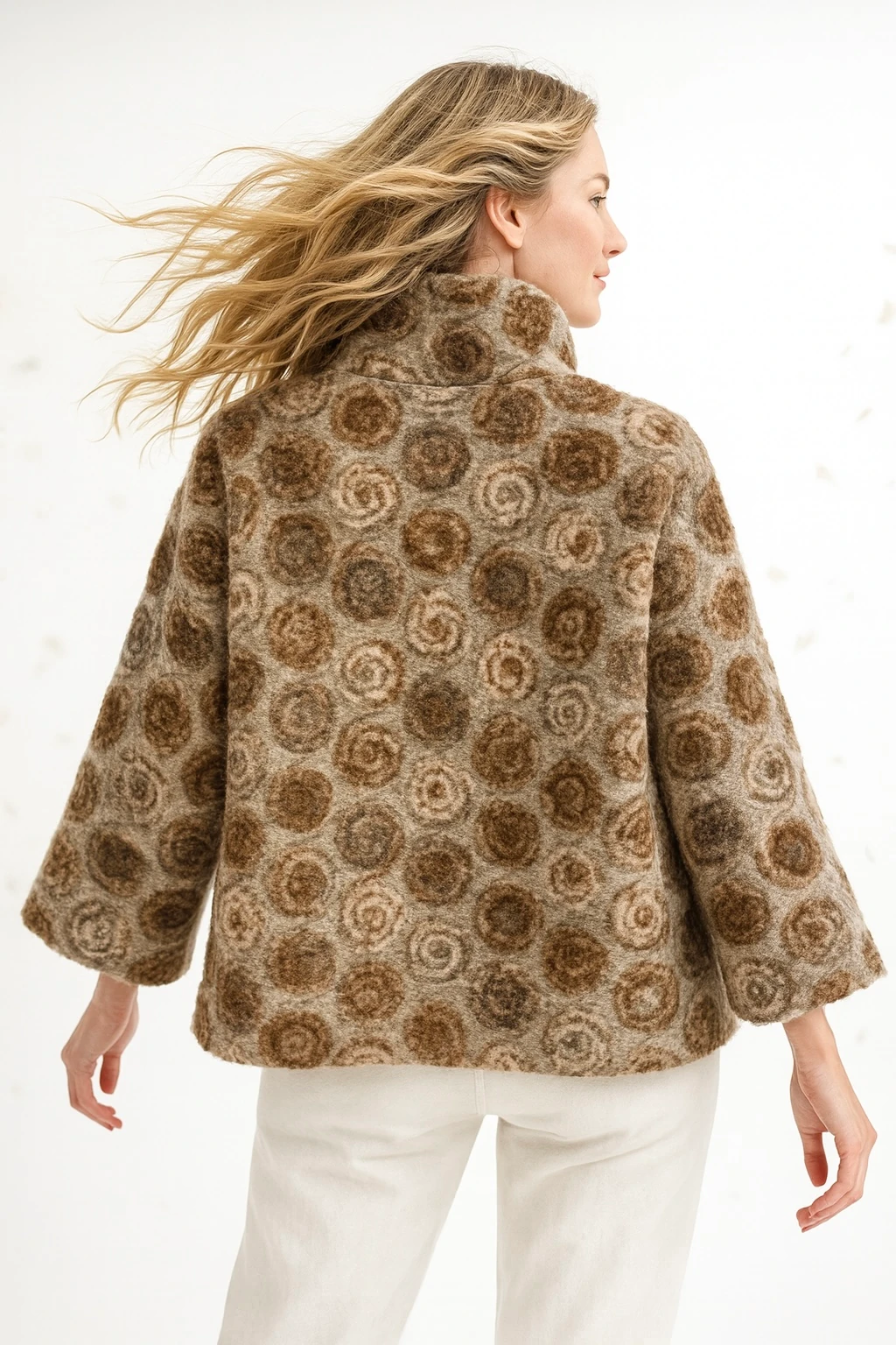 İtalyan Cep Detaylı Keçe Ceket - BEJ