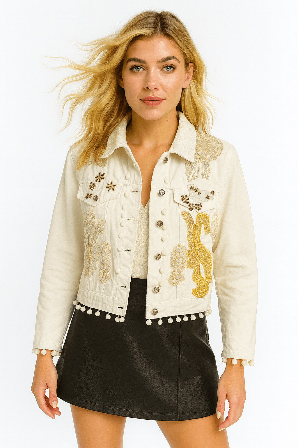 İtalyan Tasarım Ceket - BEYAZ