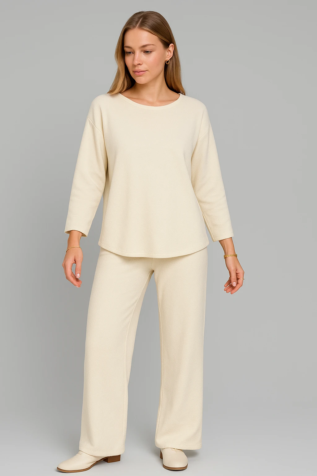 İtalyan Bisiklet Yaka 2'Li Triko Takım - BEYAZ