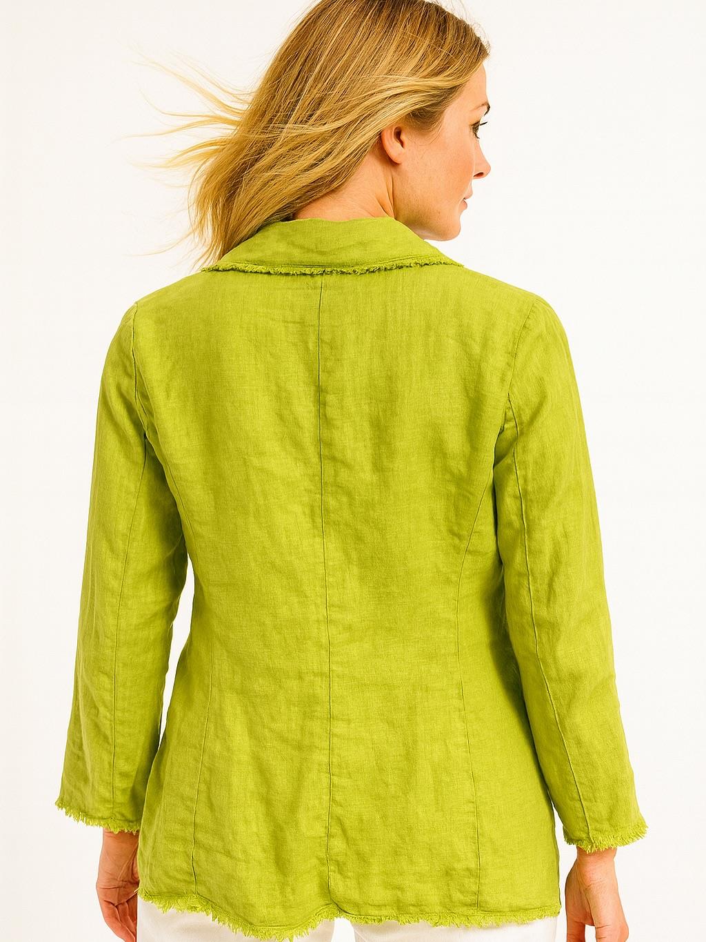 İtalyan Keten Ceket - YAĞ YEŞİLİ