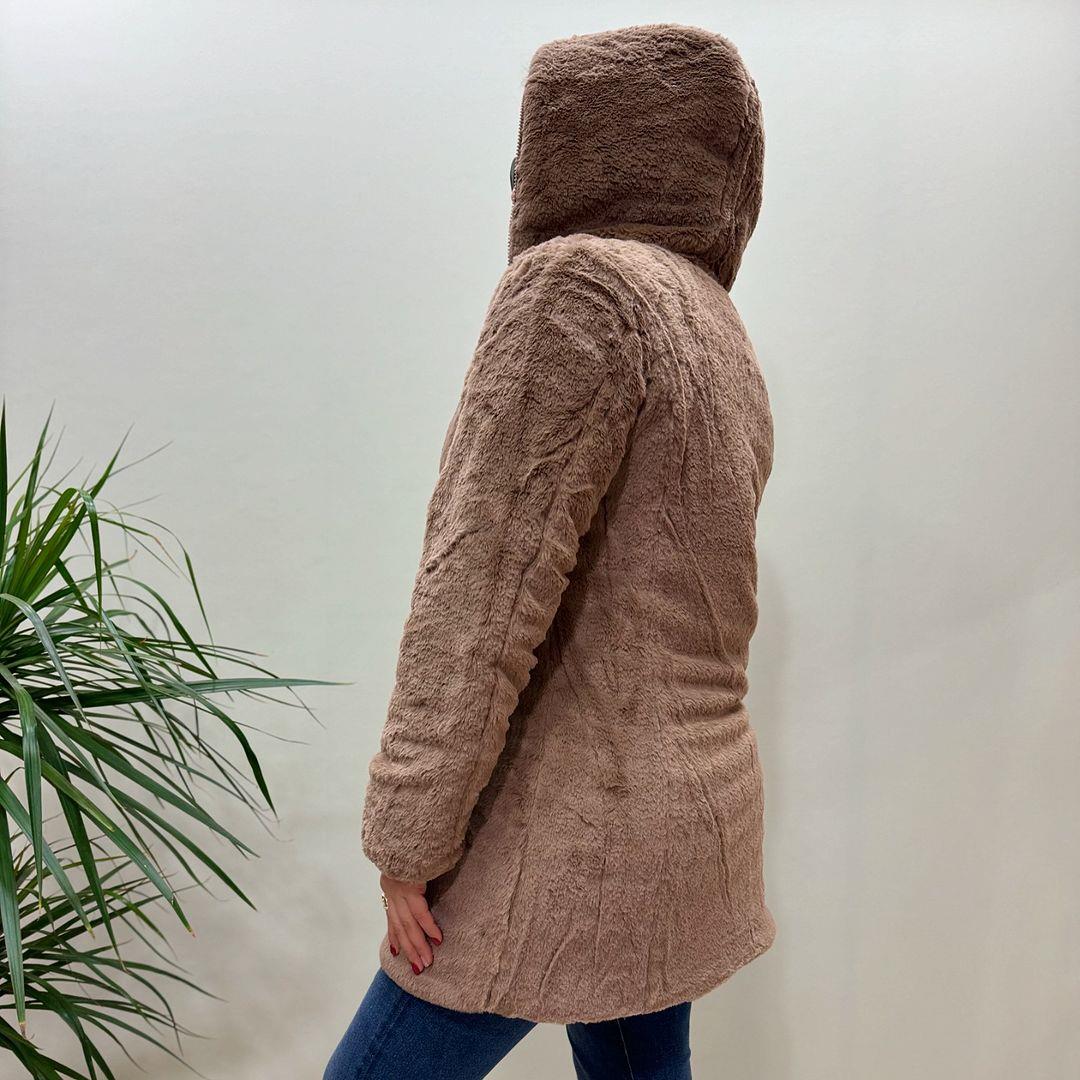 İtalyan Çift Taraflı Kürklü Mont - BEJ