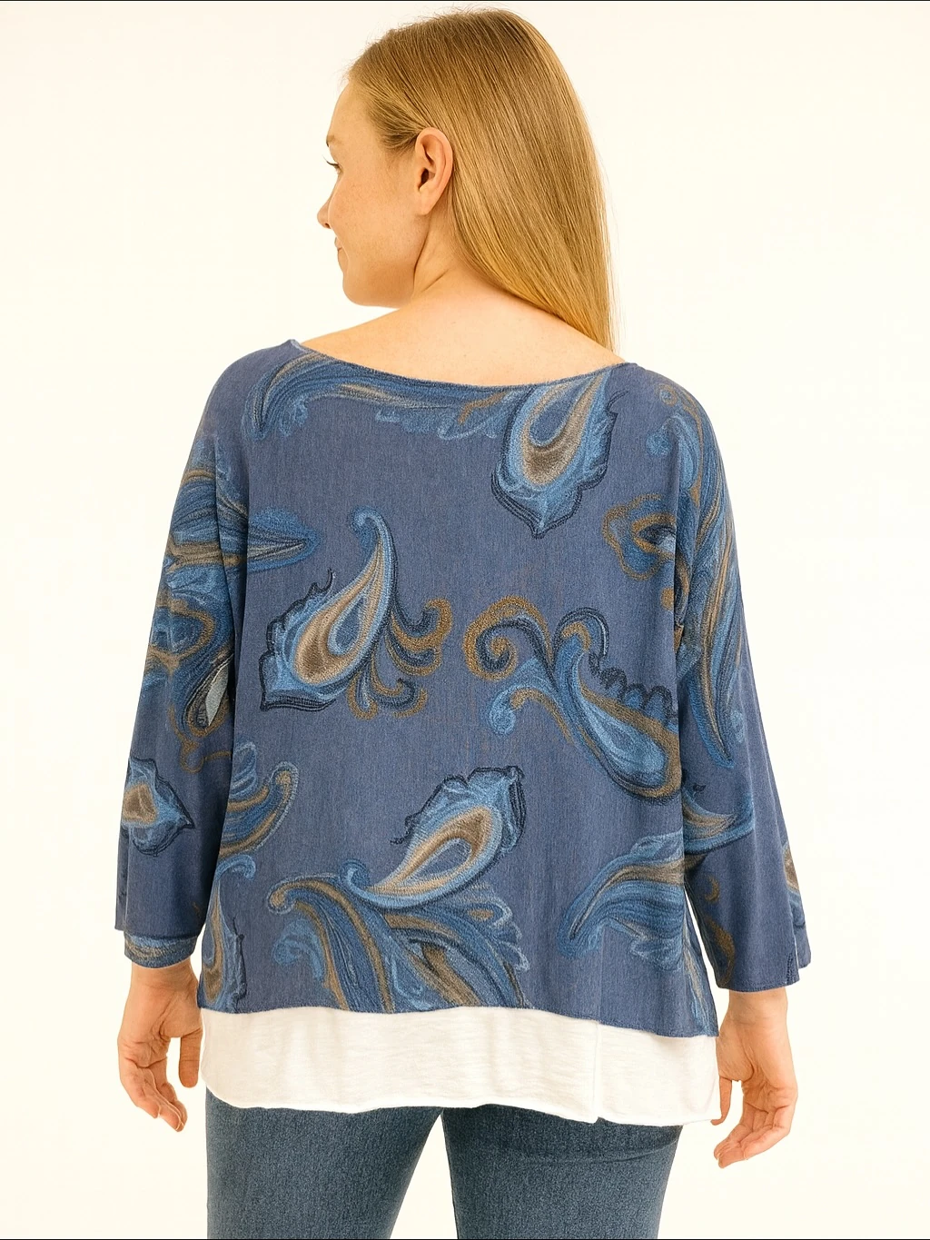 İtalyan İkili Desenli Triko Takım - MAVİ