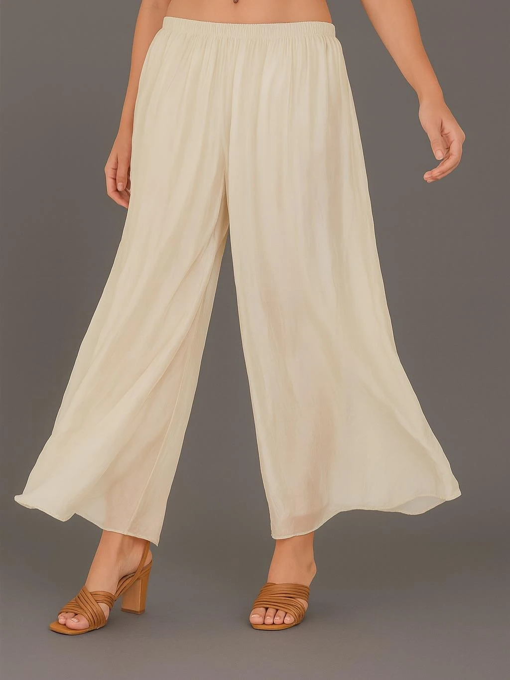 İtalyan İpek Pantolon - KREM