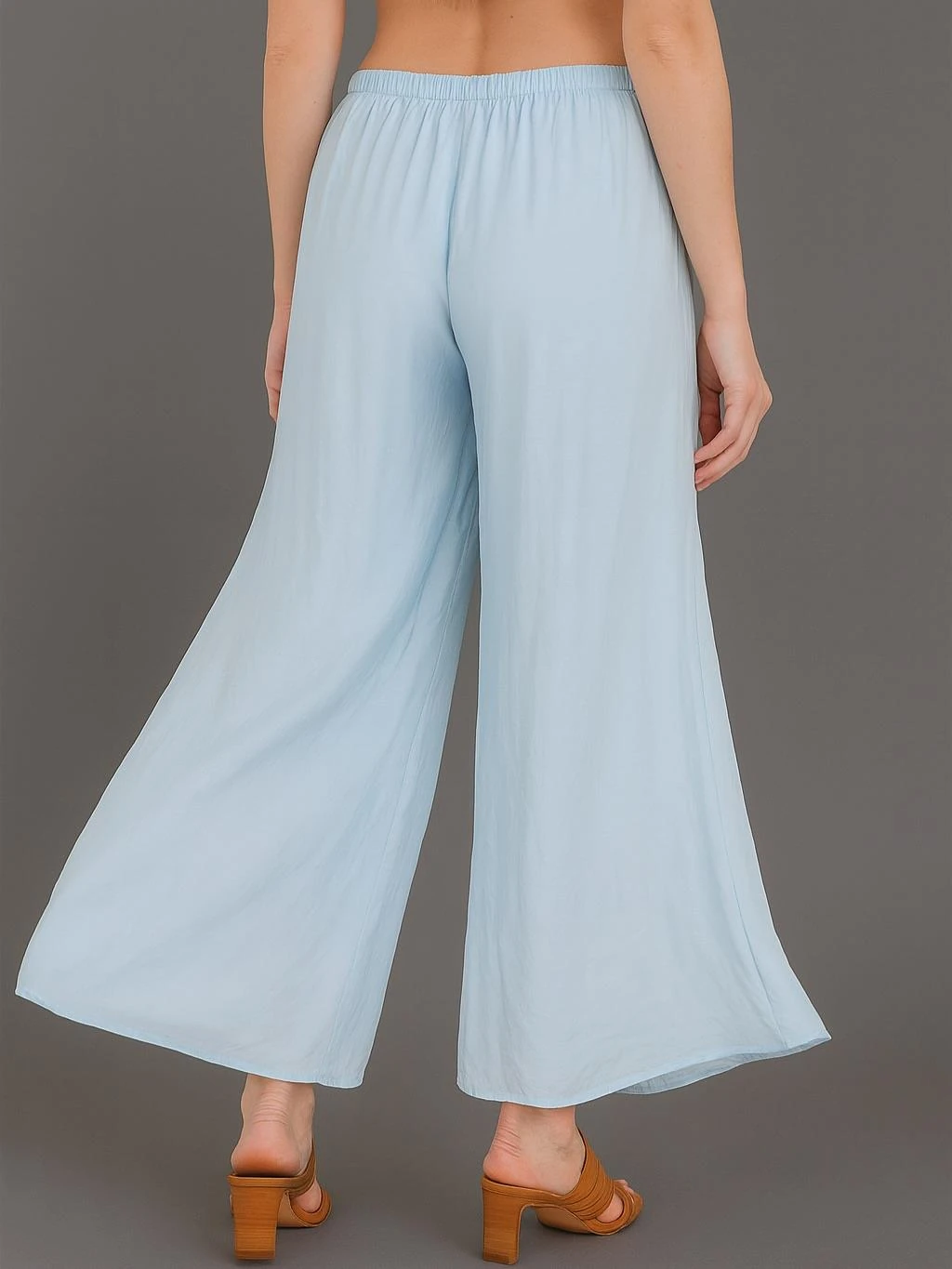 İtalyan İpek Pantolon - BUZ MAVİSİ