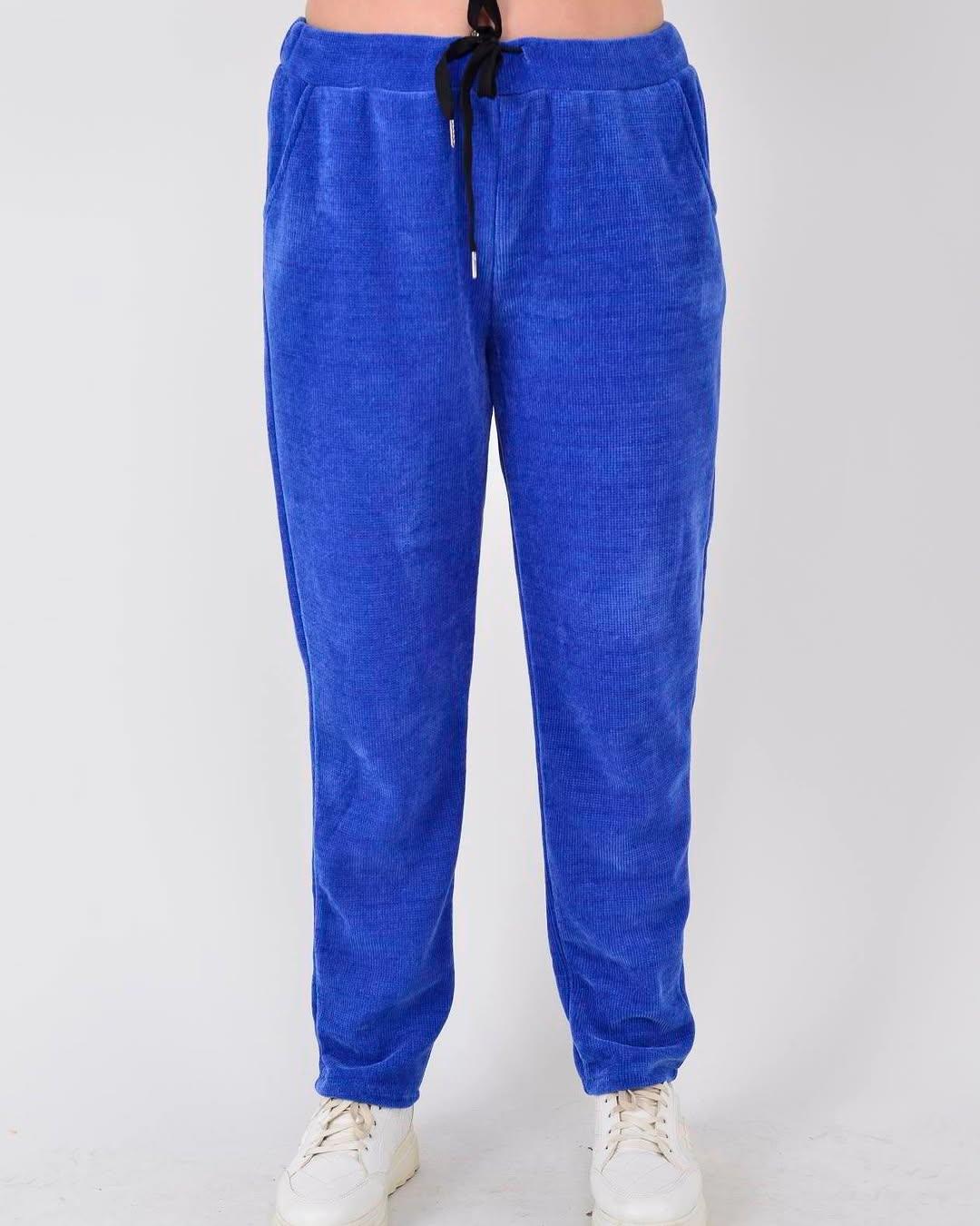 İtalyan Kadife Pantolon - MAVİ