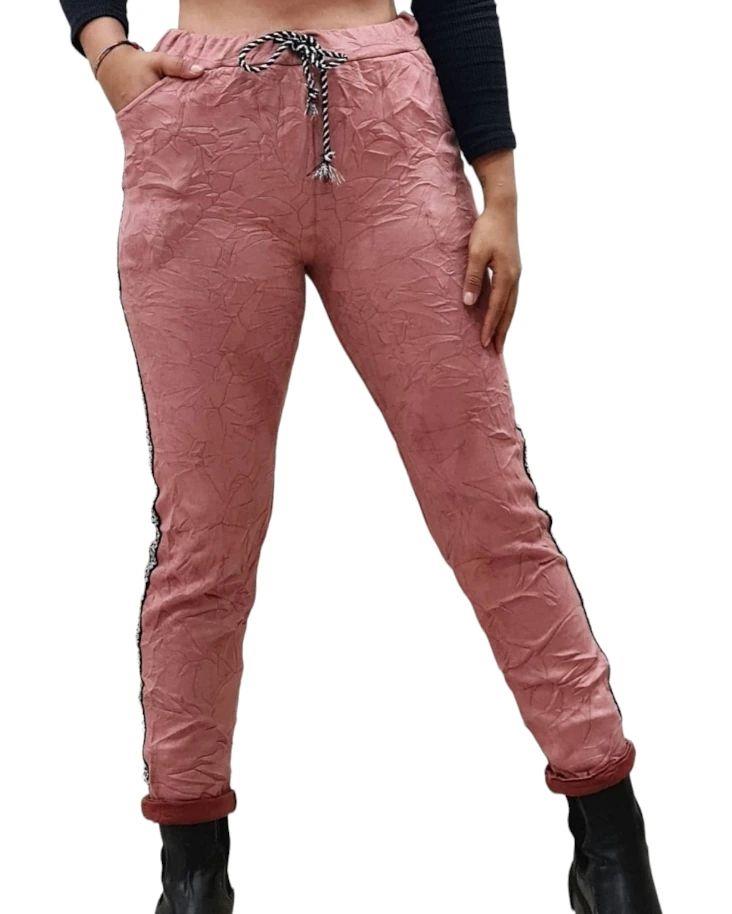 İtalyan Nubuk Pantolon - PEMBE