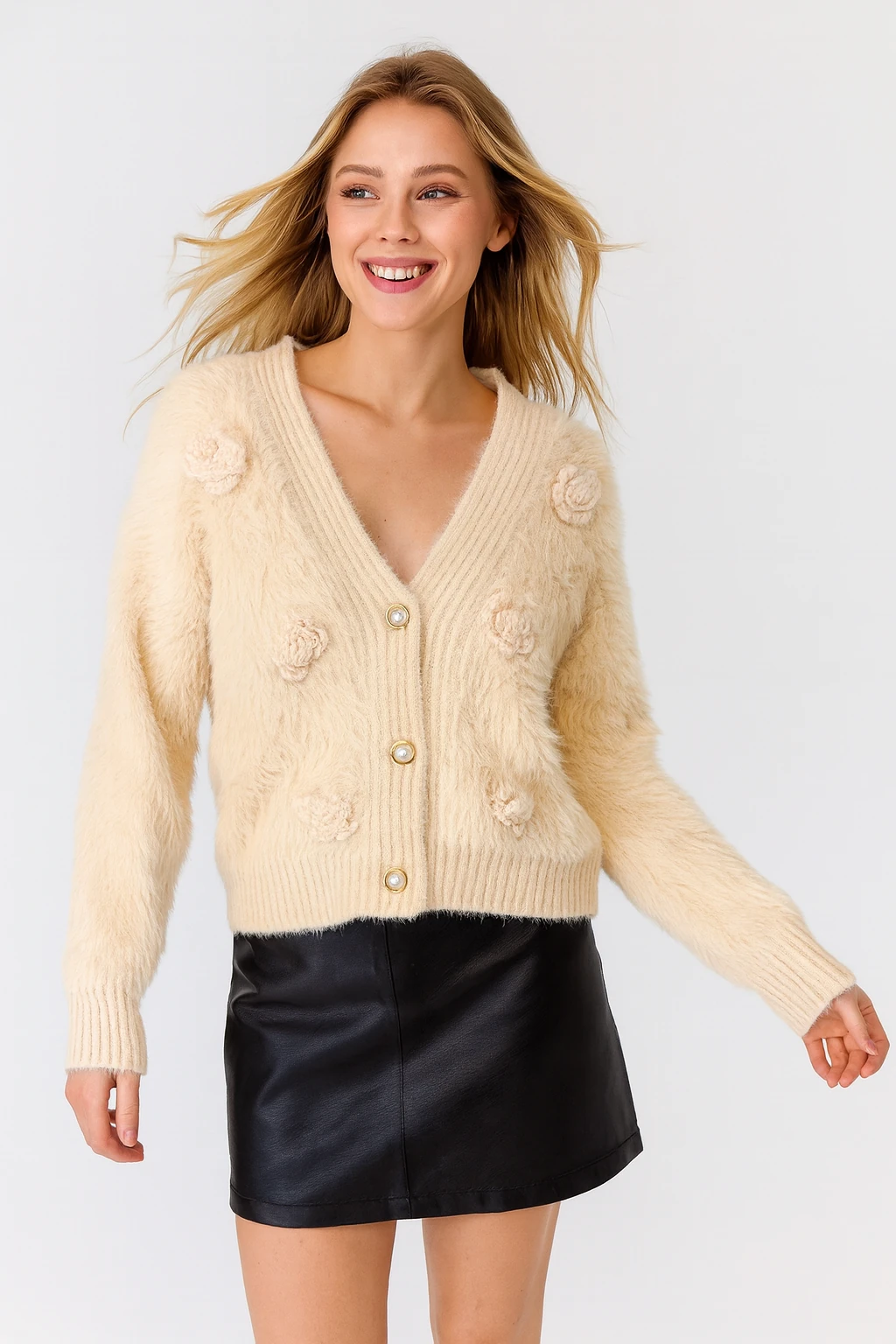 İtalyan Özel Tasarım Angora Ceket - BEJ