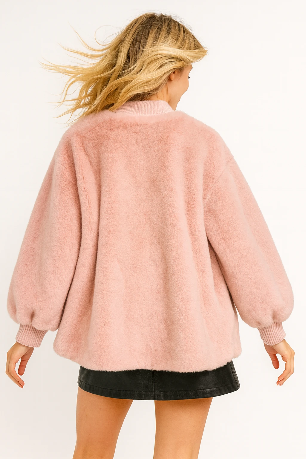 İtalyan Kürklü Ceket - PUDRA PEMBE