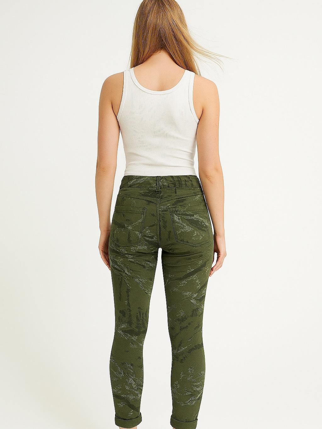 İtalyan Likralı Pantolon - HAKİ