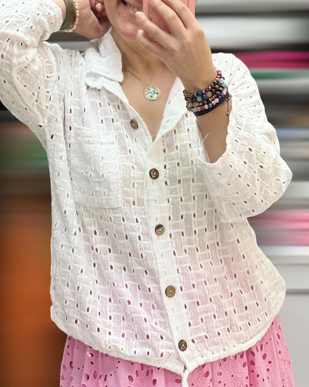 İtalyan Pamuklu Gömlek - BEYAZ