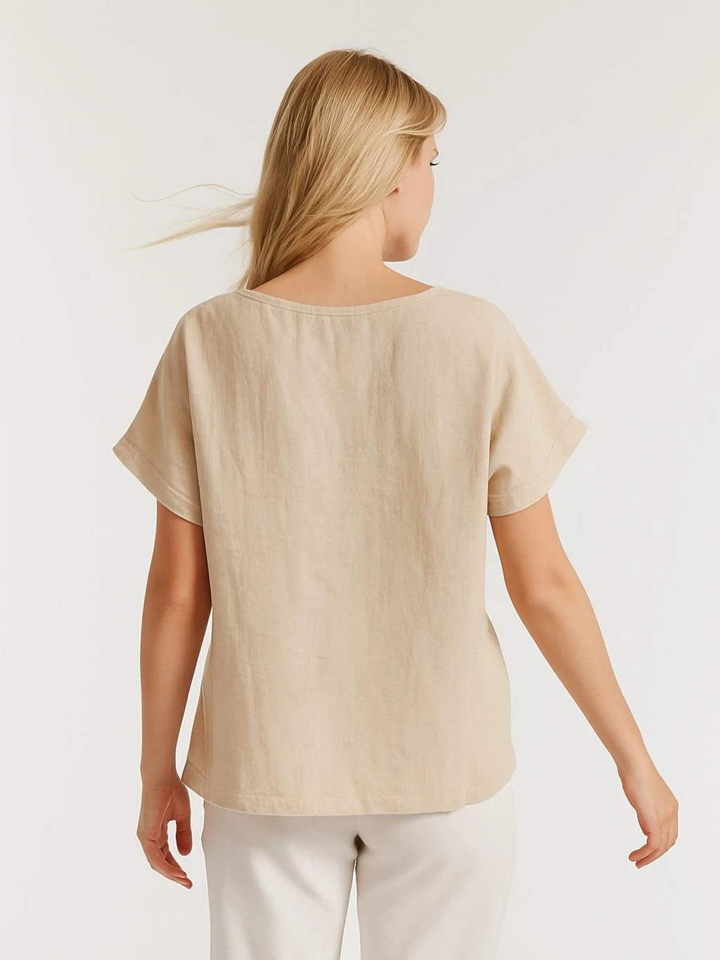 İtalyan Keten Bluz - BEJ