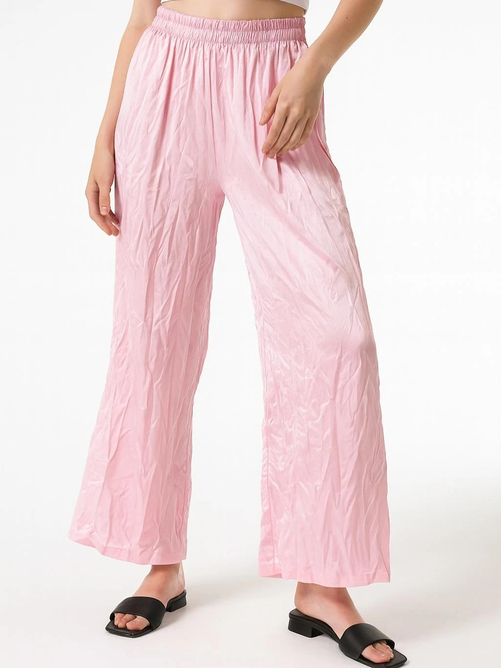 İtalyan Saten Pantolon - PEMBE