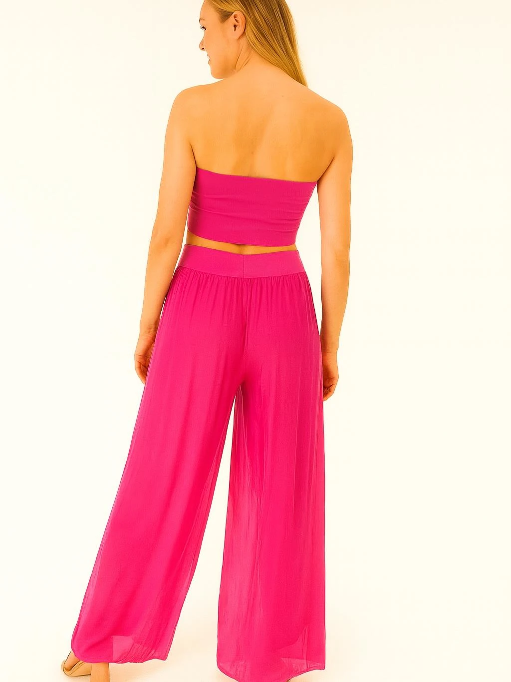 İtalyan İpek Pantolon - FUŞYA