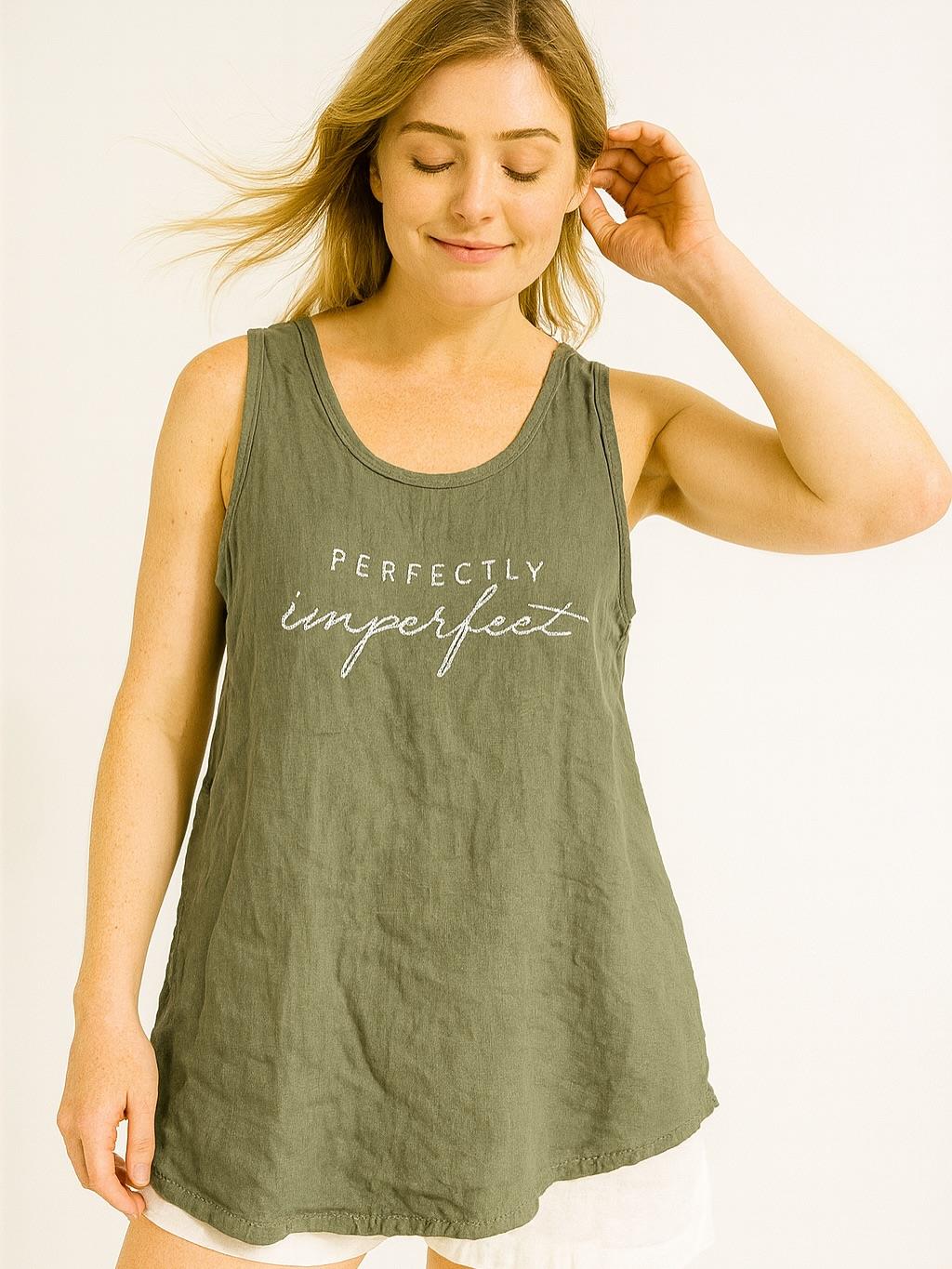 İtalyan Keten Bluz - HAKİ