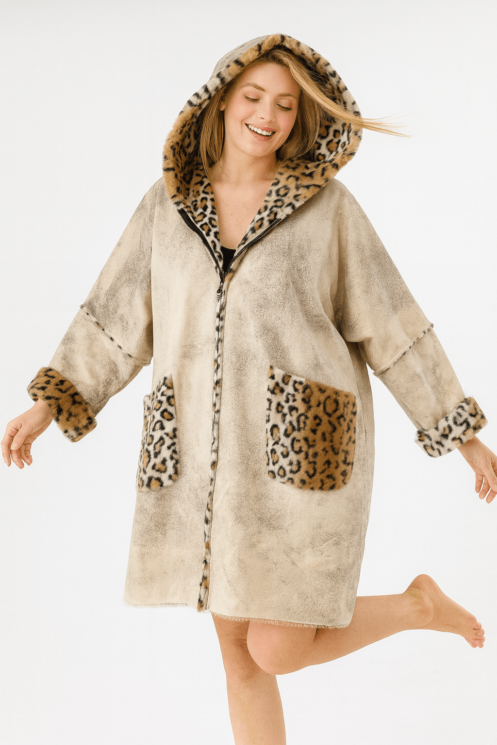 İtalyan İçi Kürklü Kaban - BEJ