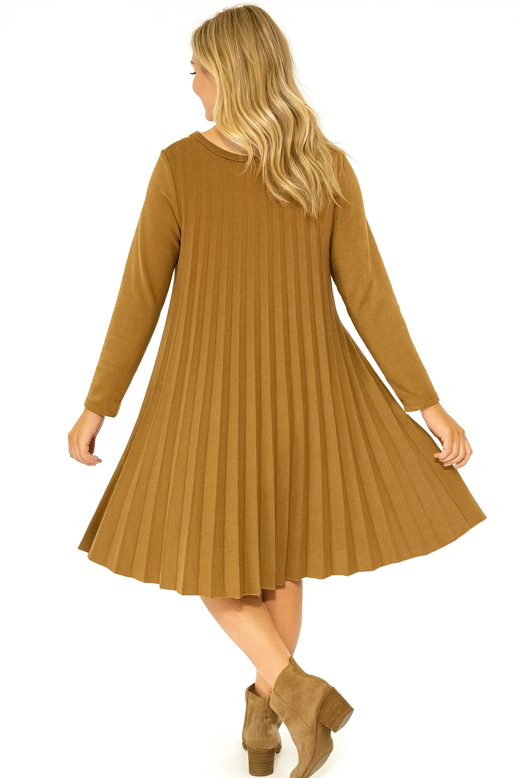 İtalyan Pileli Triko Elbise - BAL