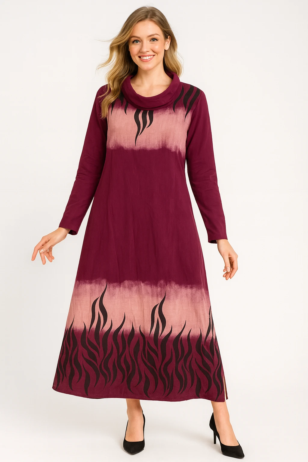 İtalyan Degaje Yaka Kadife Elbise - MÜRDÜM