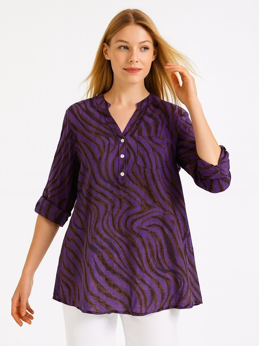 İtalyan Pamuk Keten Gömlek - MOR