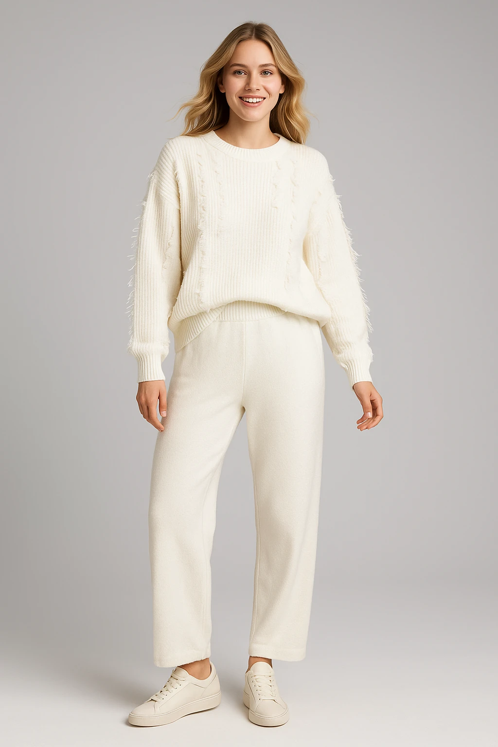 İtalyan Triko Takım - BEYAZ