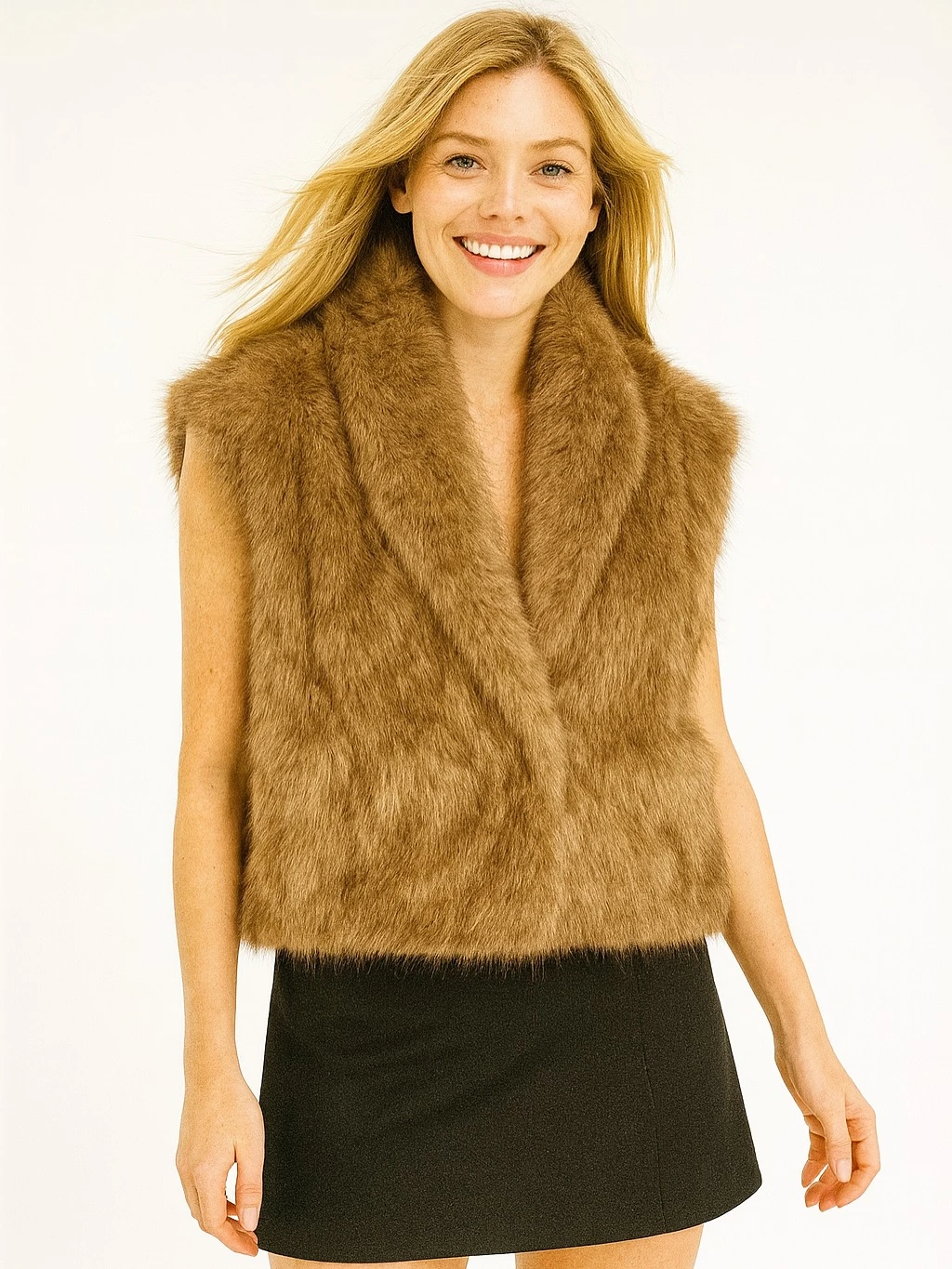 İtalyan Kürk Yelek - KAHVE