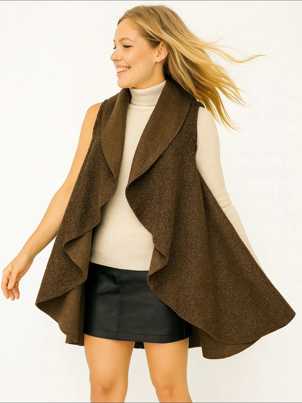 İtalyan Keçe Yelek - KAHVERENGİ