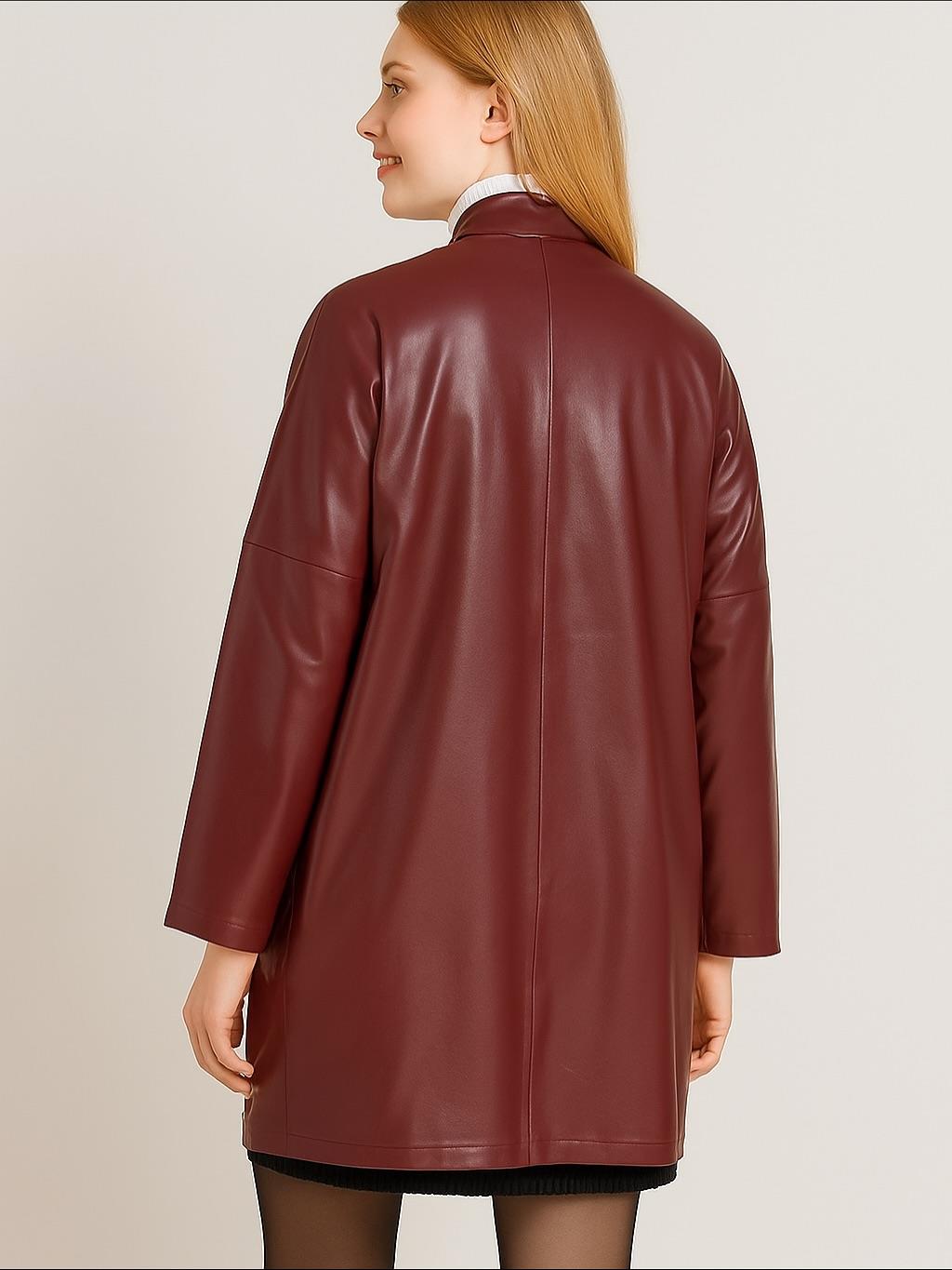 İtalyan Kısa Deri Kap - KIRMIZI