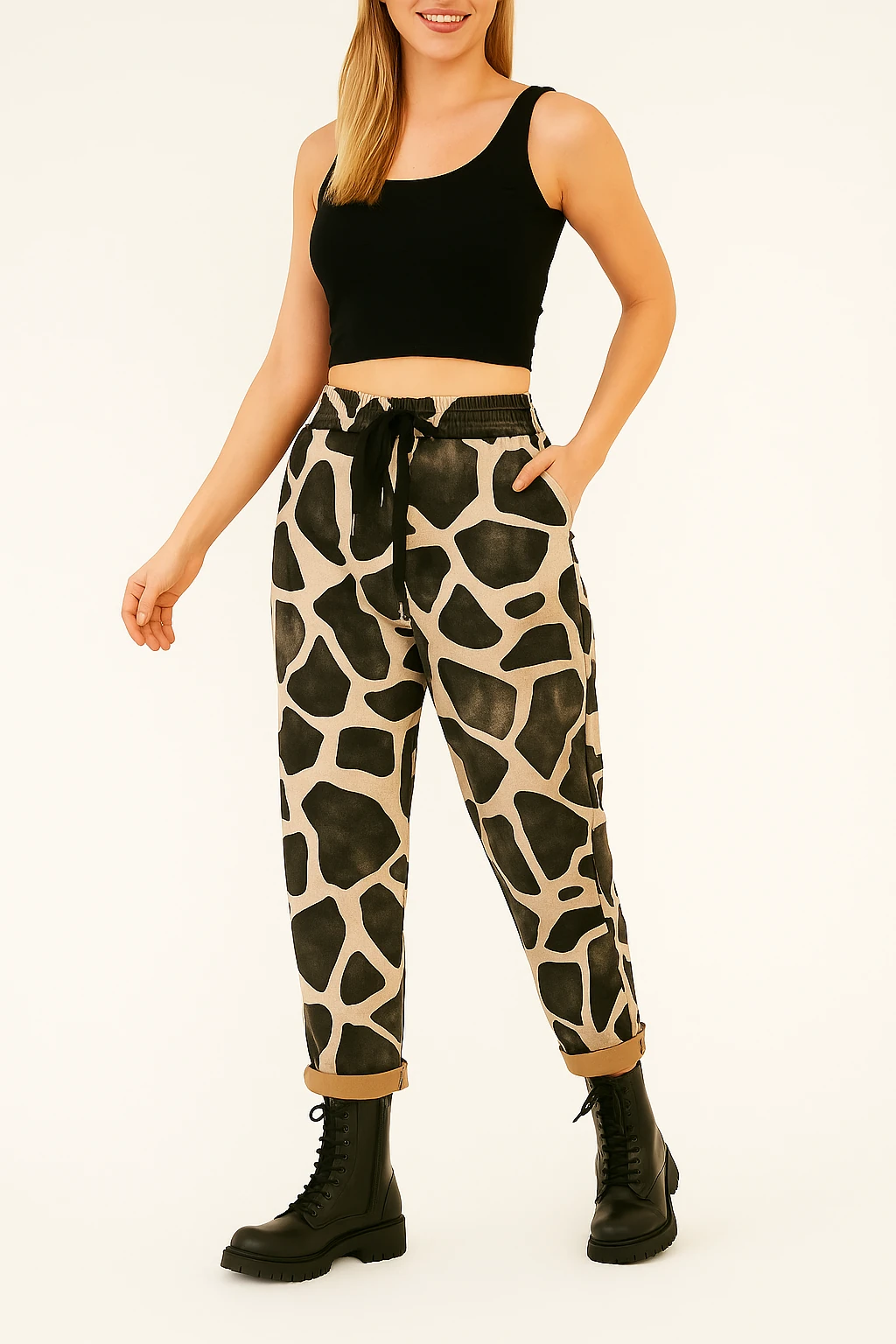 İtalyan Nubuk Desen Pantolon - BEJ