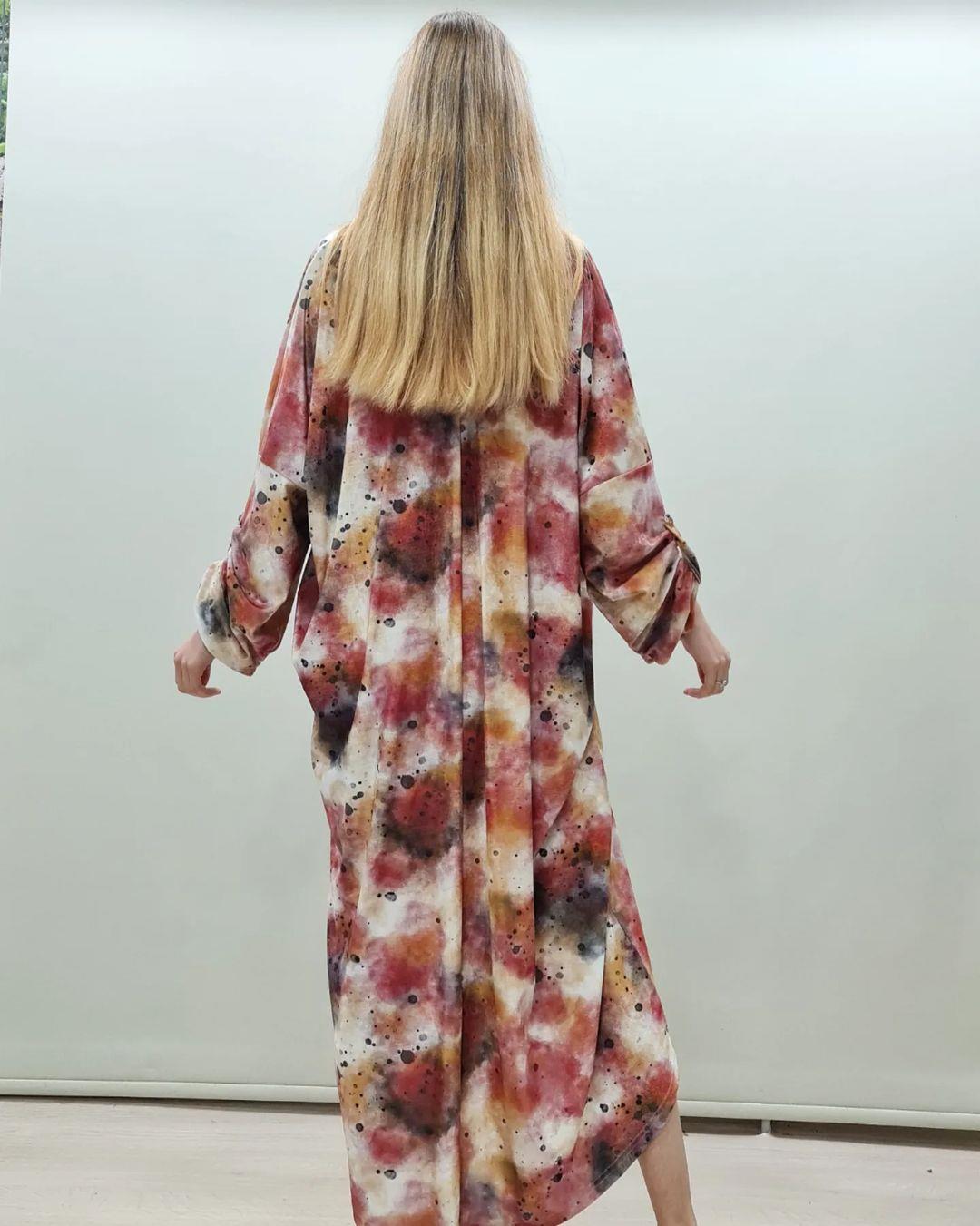 İtalyan Kadife Elbise - KIRMIZI