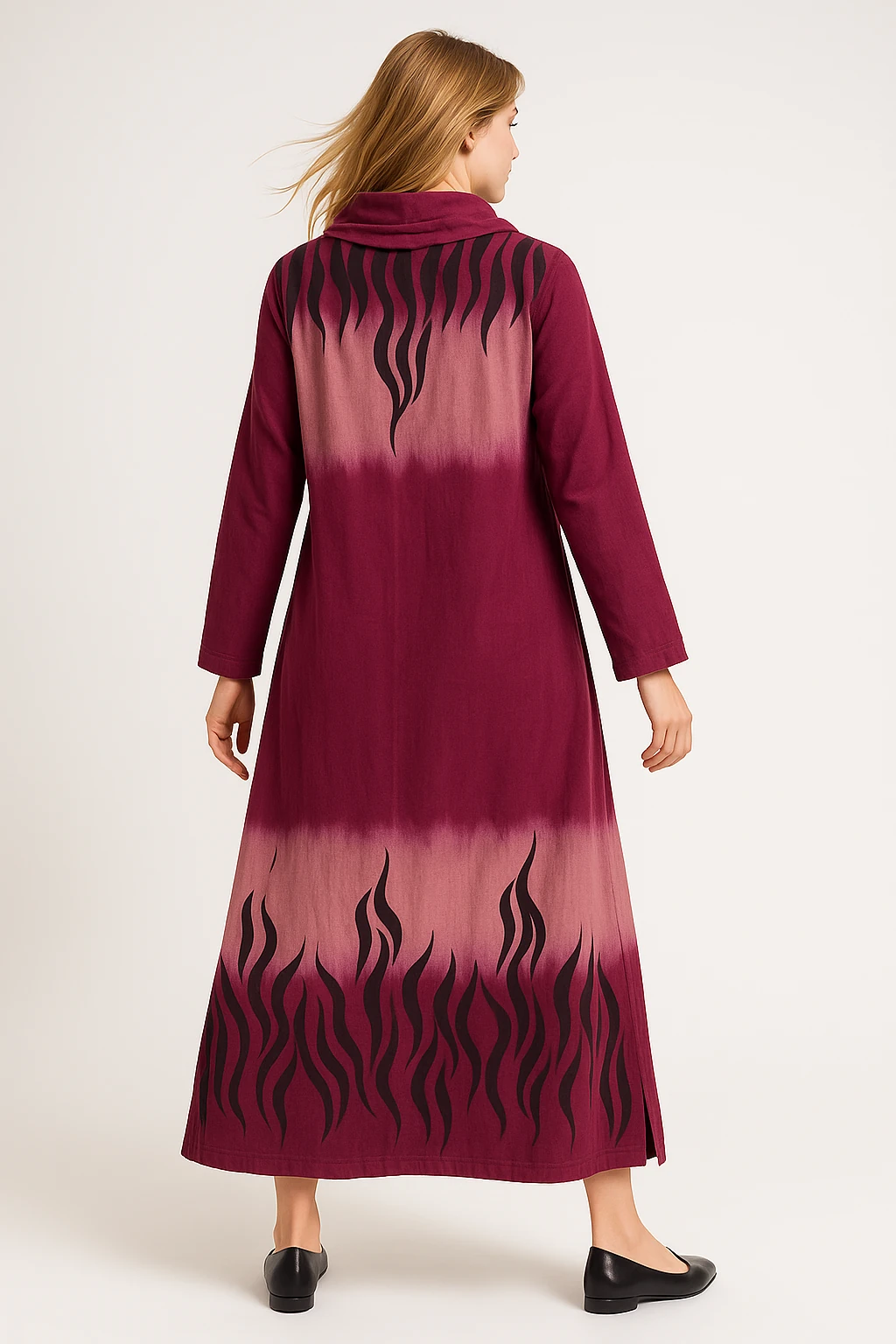 İtalyan Degaje Yaka Kadife Elbise - MÜRDÜM