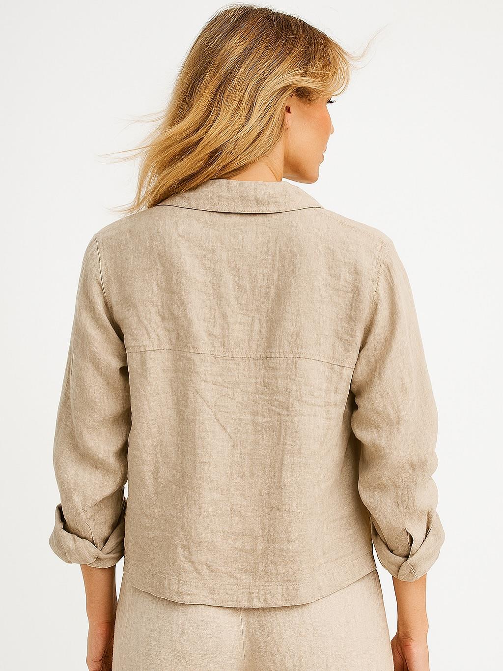 İtalyan Keten Gömlek - BEJ