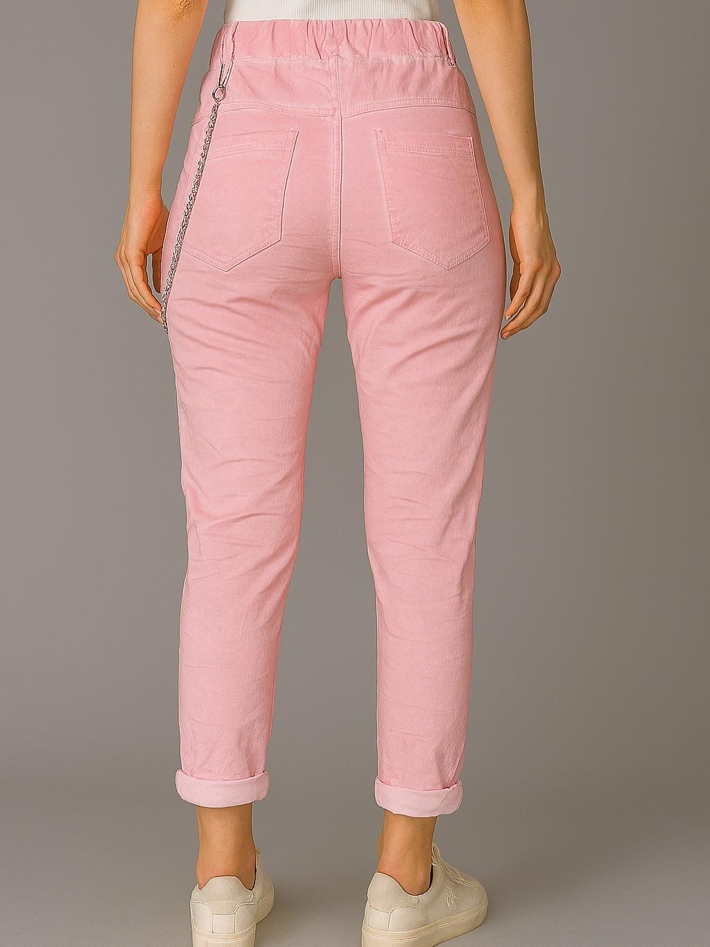 İtalyan Likralı Pantolon - PEMBE