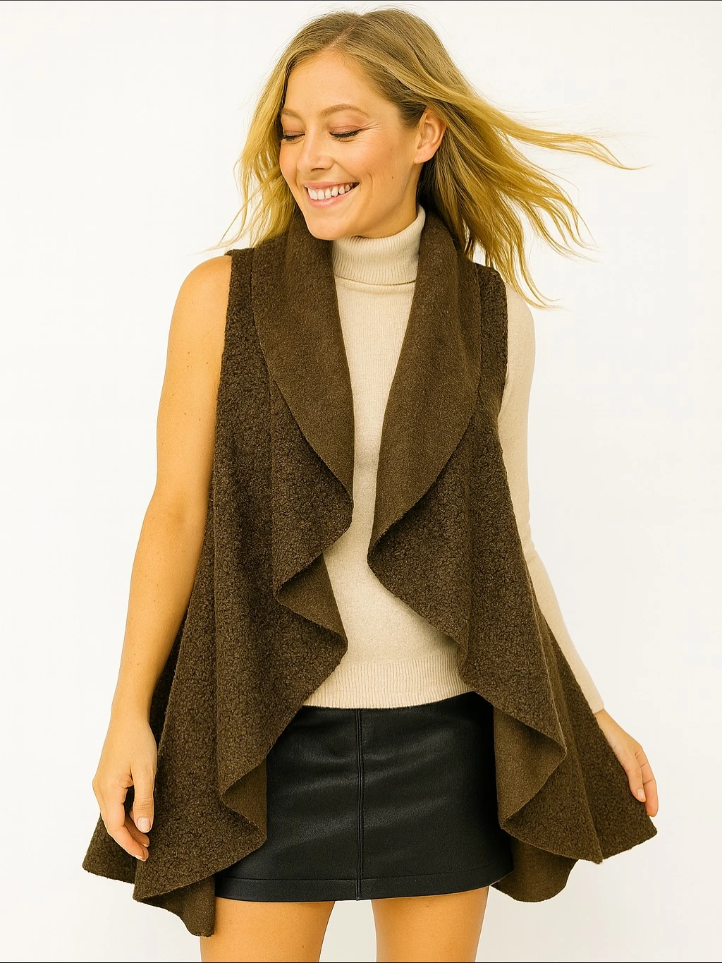 İtalyan Keçe Yelek - KAHVERENGİ