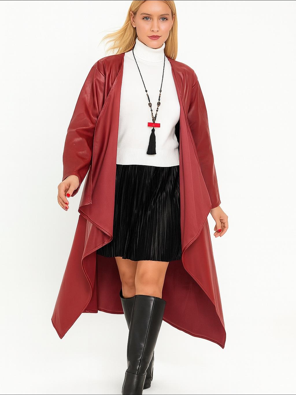 İtalyan Deri Kap - KIRMIZI