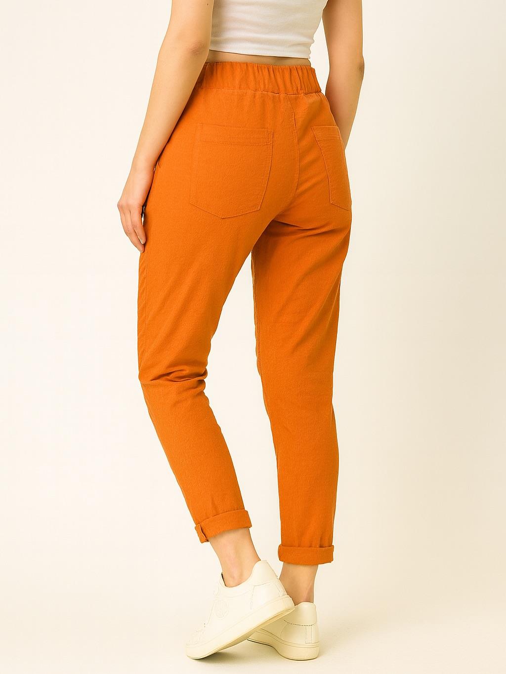 İtalyan Likralı Pantolon - TURUNCU