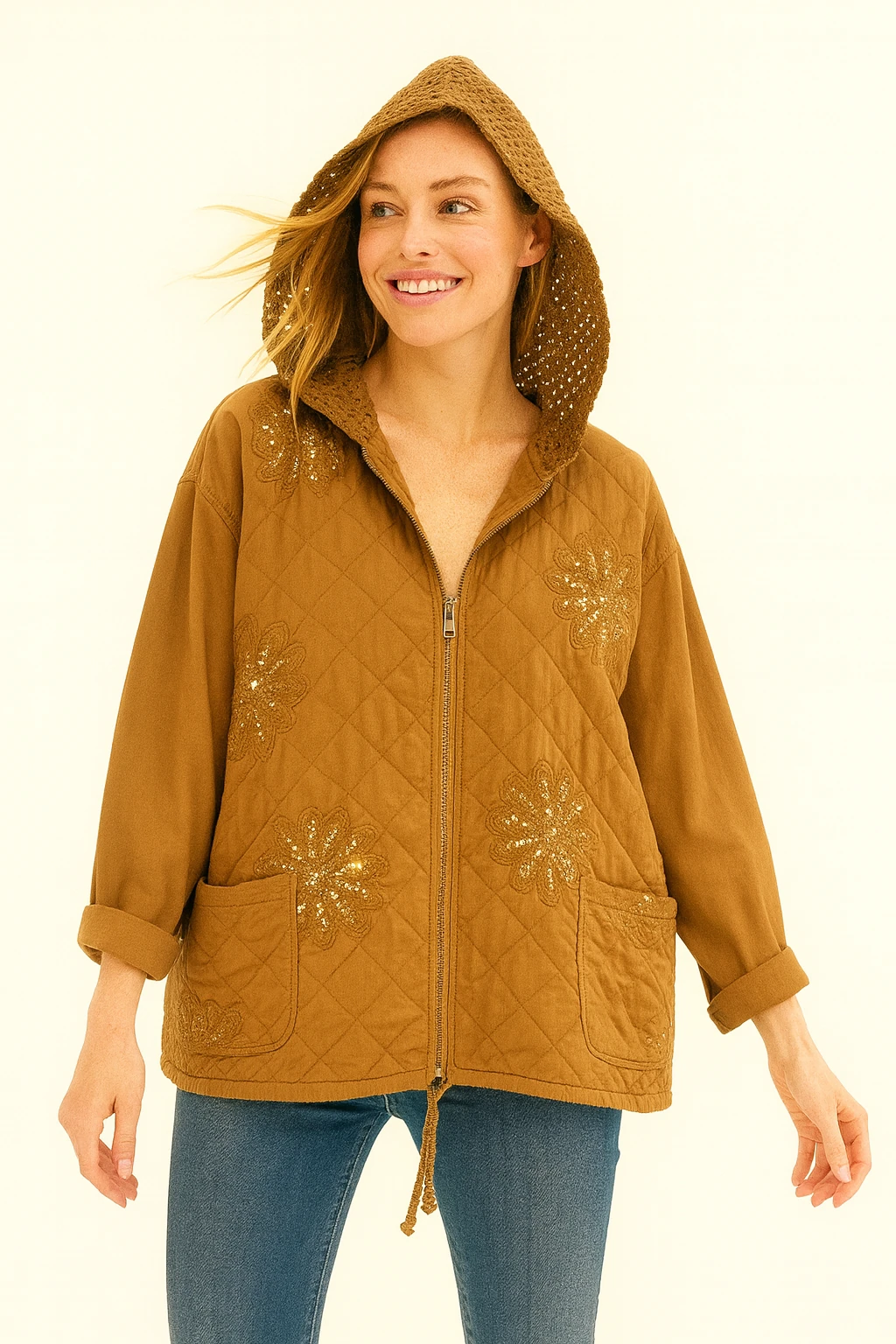 İtalyan Kapitone Nakış Detaylı Ceket - BAL