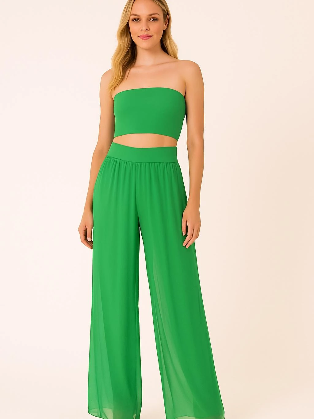 İtalyan İpek Pantolon - YEŞİL