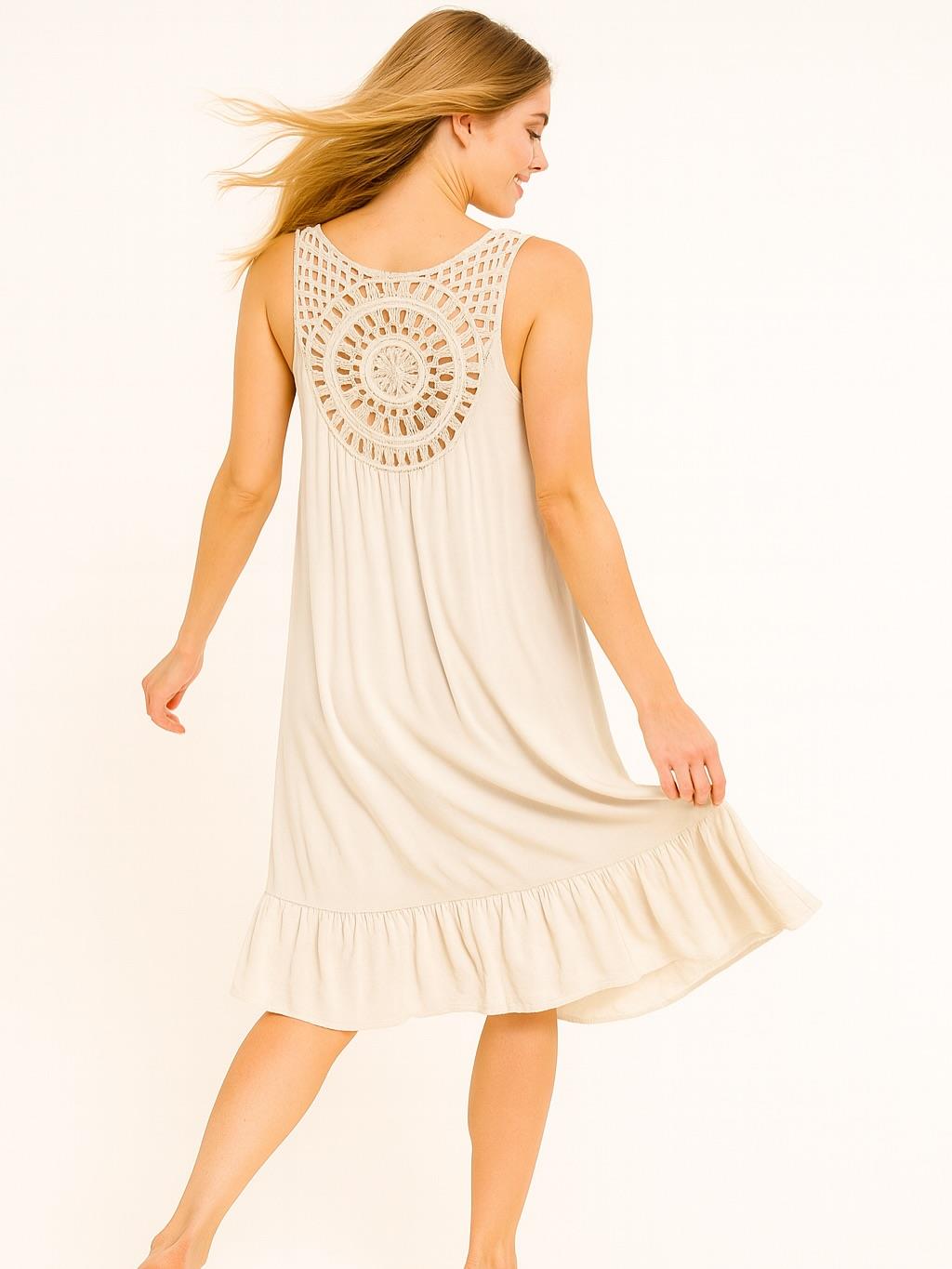 İtalyan Pamuklu Elbise - BEJ