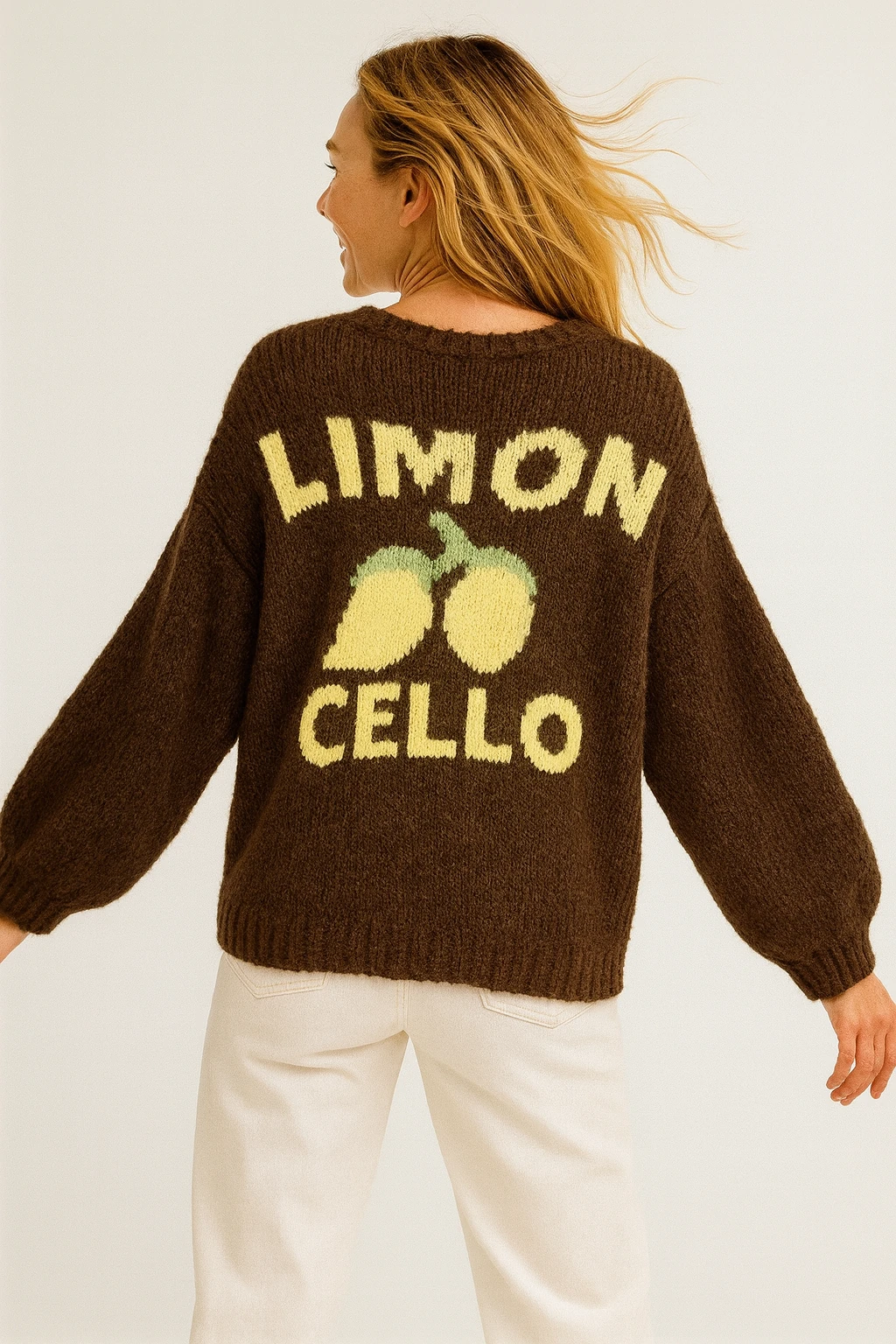 İtalyan Limon Detaylı Hırka - KAHVERENGİ