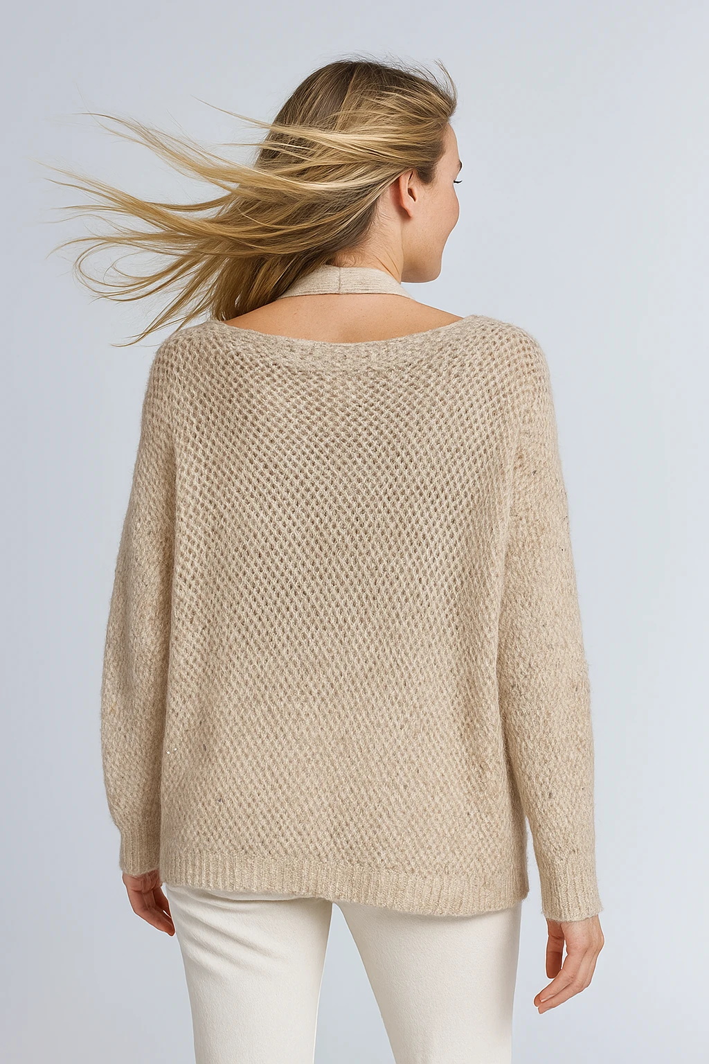 İtalyan İkili Triko Takım Bluz - BEJ