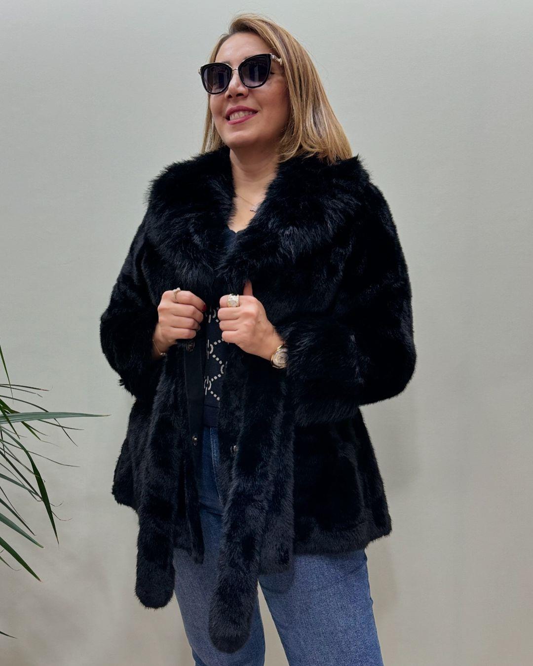 İtalyan İmitasyon Kürk - SİYAH