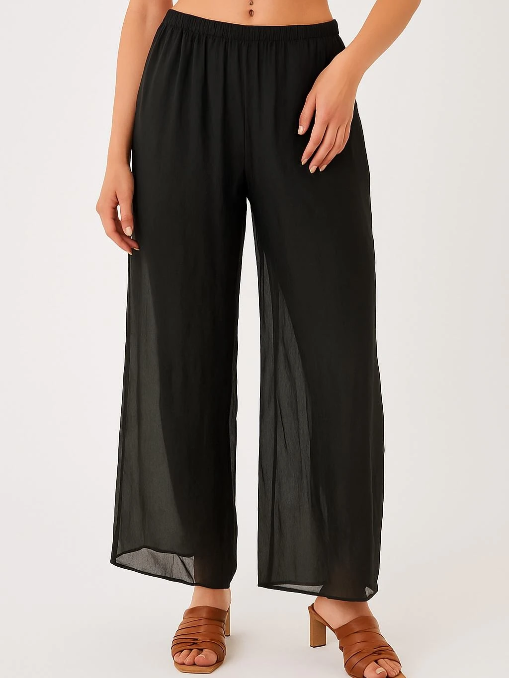 İtalyan İpek Pantolon - SİYAH