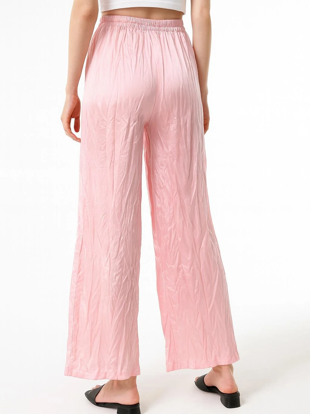 İtalyan Saten Pantolon - PEMBE