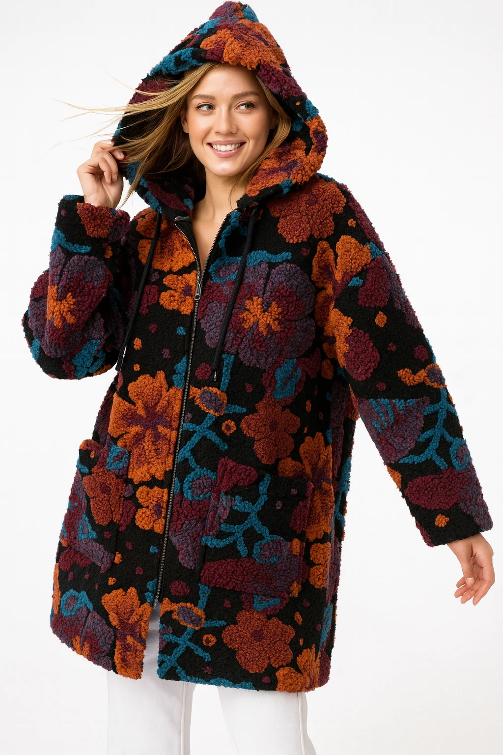 İtalyan Fermuarlı Keçe Kaban - SİYAH