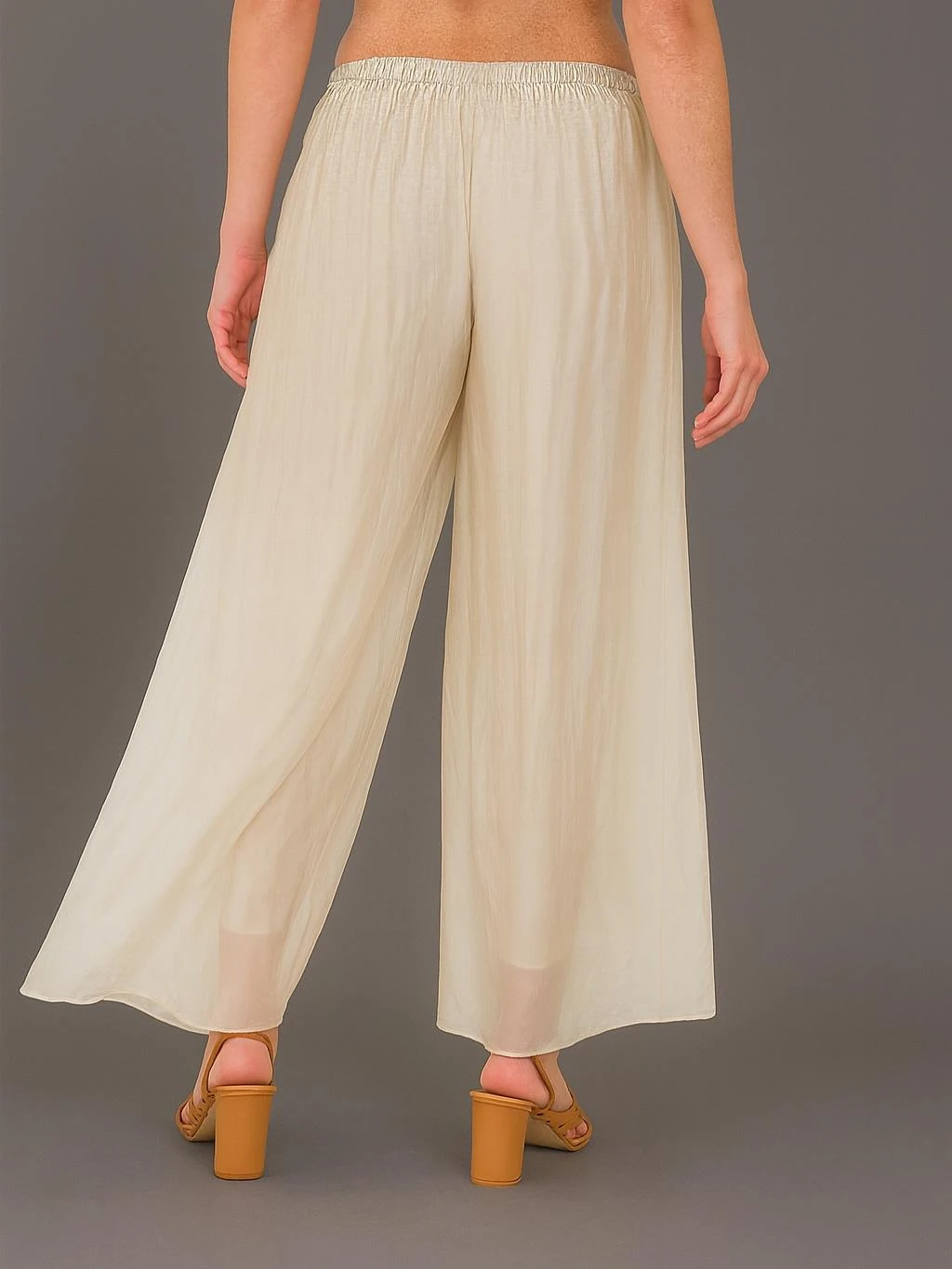 İtalyan İpek Pantolon - KREM