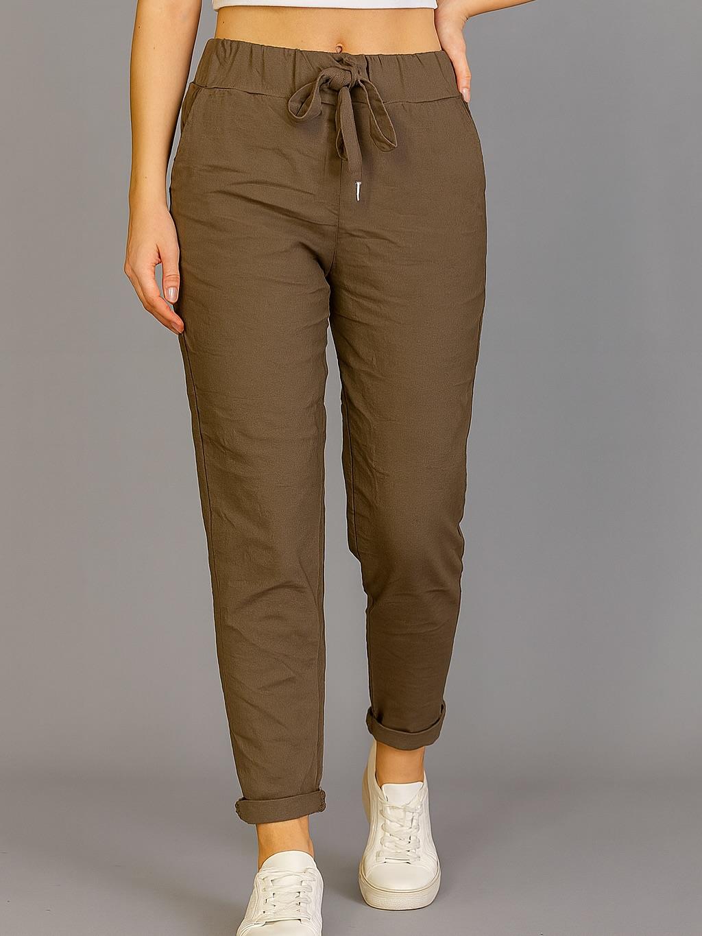 İtalyan Likralı Pantolon - KAHVE