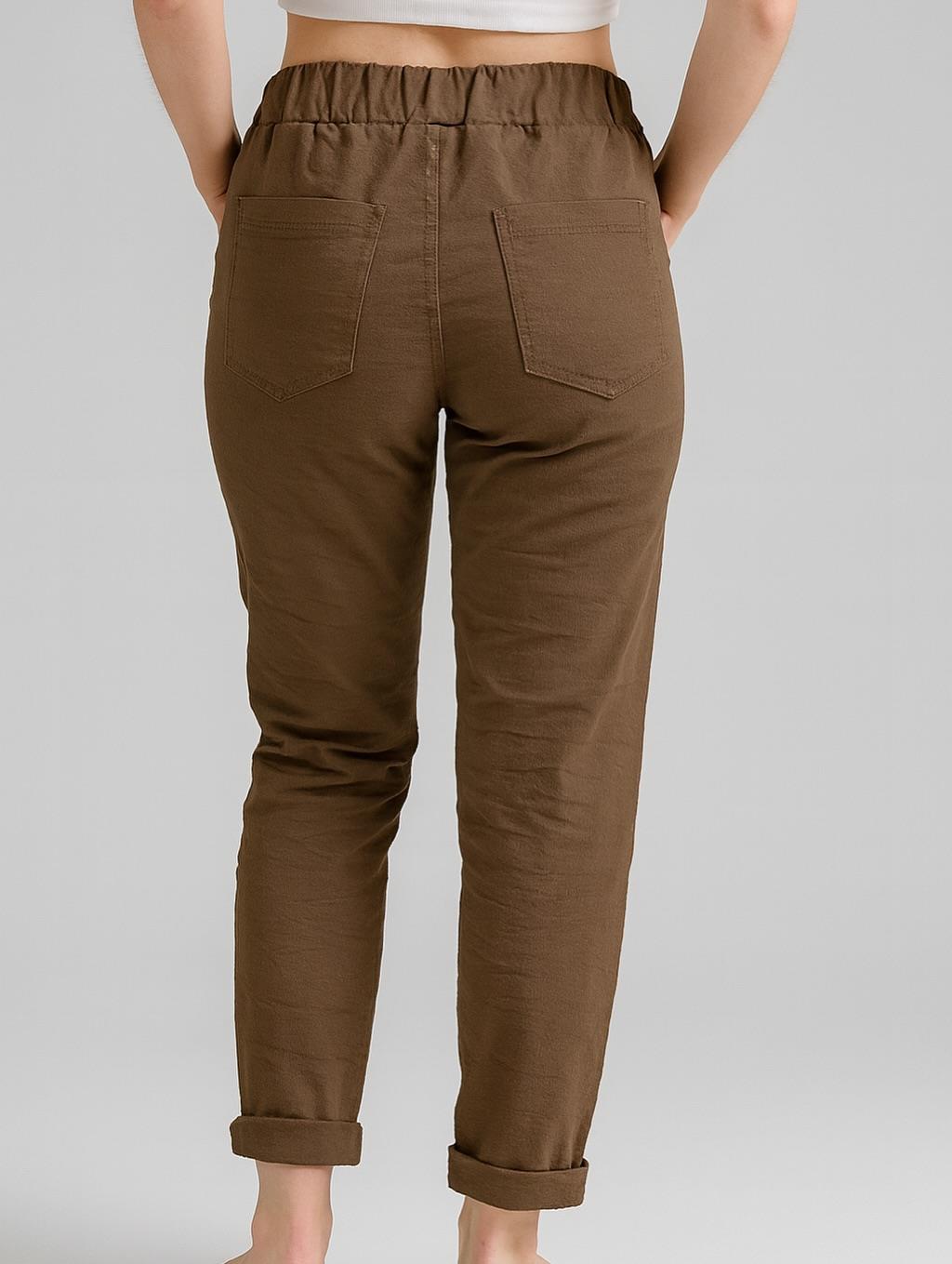 İtalyan Likralı Pantolon - KAHVE