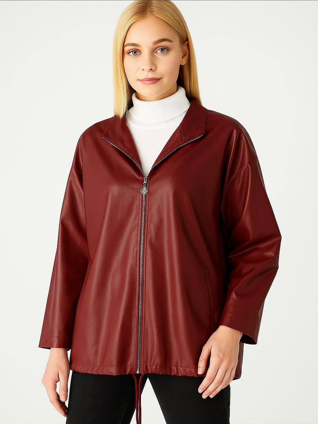 İtalyan Deri Ceket - BORDO