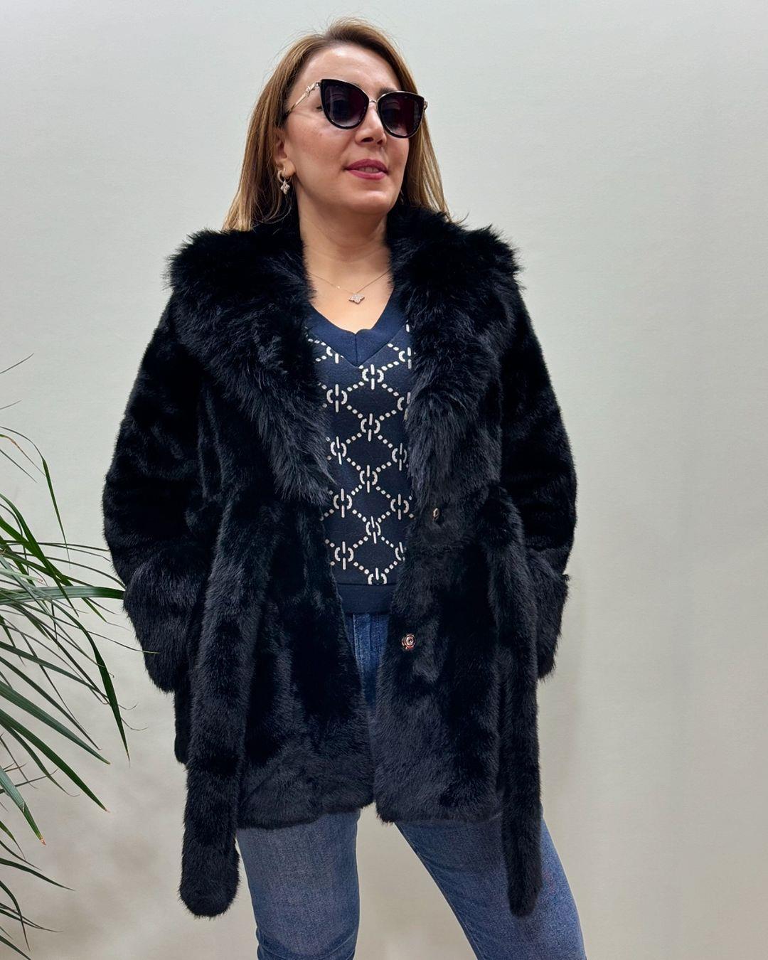 İtalyan İmitasyon Kürk - SİYAH