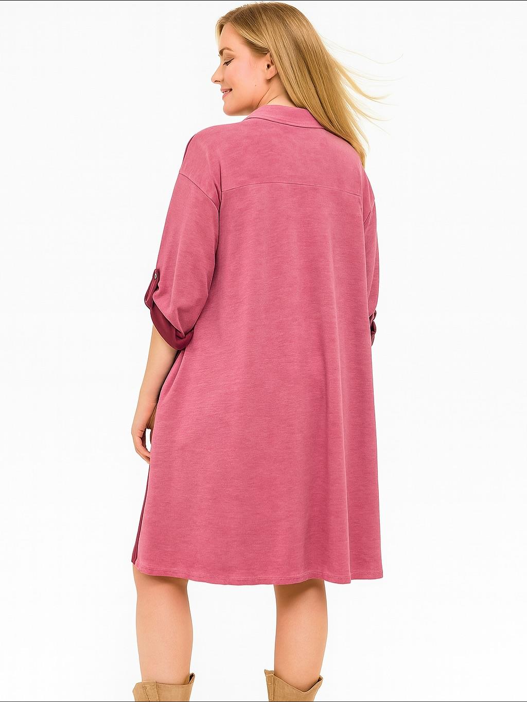 İtalyan Yazı Detaylı Nubuk Elbise - BORDO